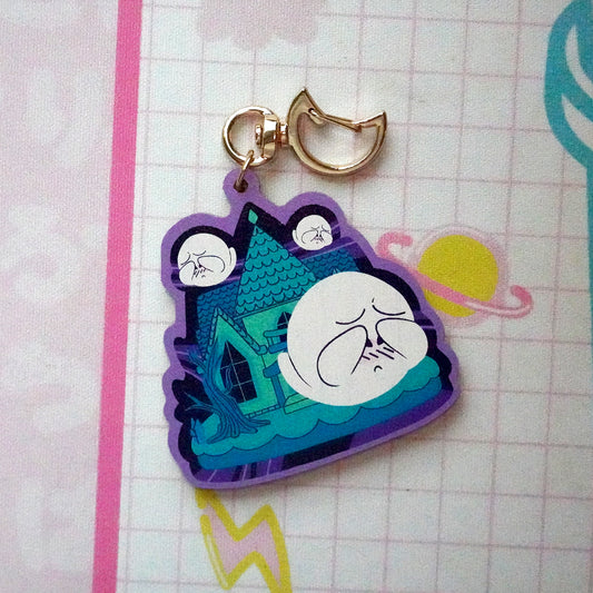 Boo Wooden Keyring