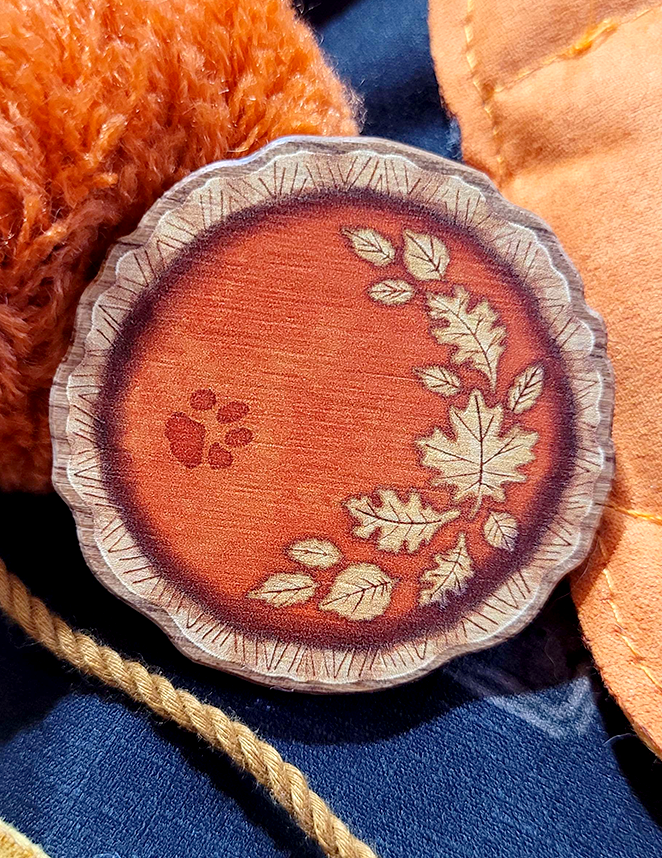 Pumpkin Cat Bean Pie Wooden Pin