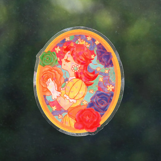 Princess Peach and Daisy Holographic Clear Sticker