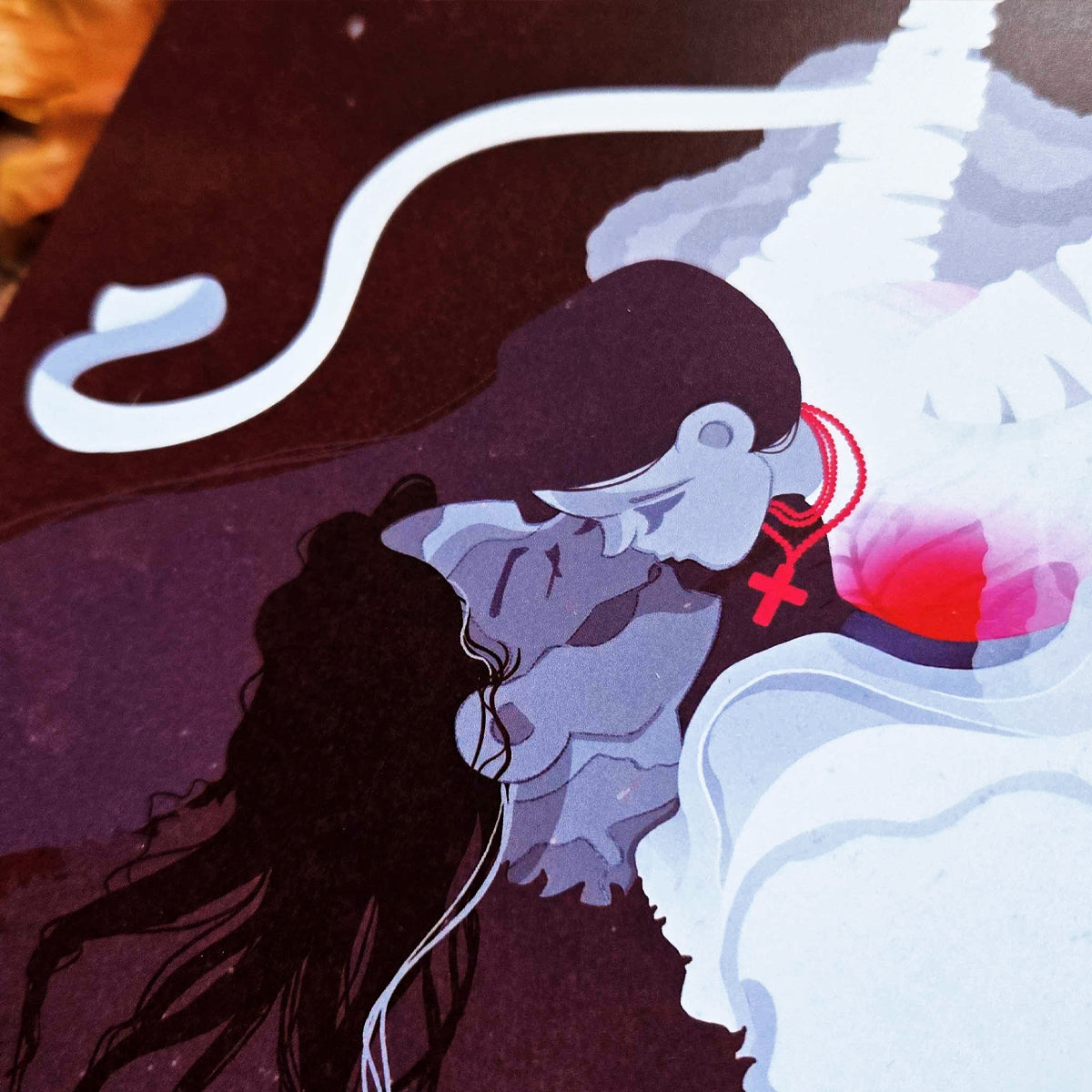 Frankenstein - The Creature and Elizabeth A4 Art Print