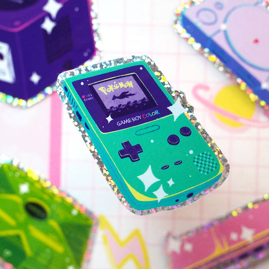 Nostalgic Consoles Glitter Vinyl Stickers