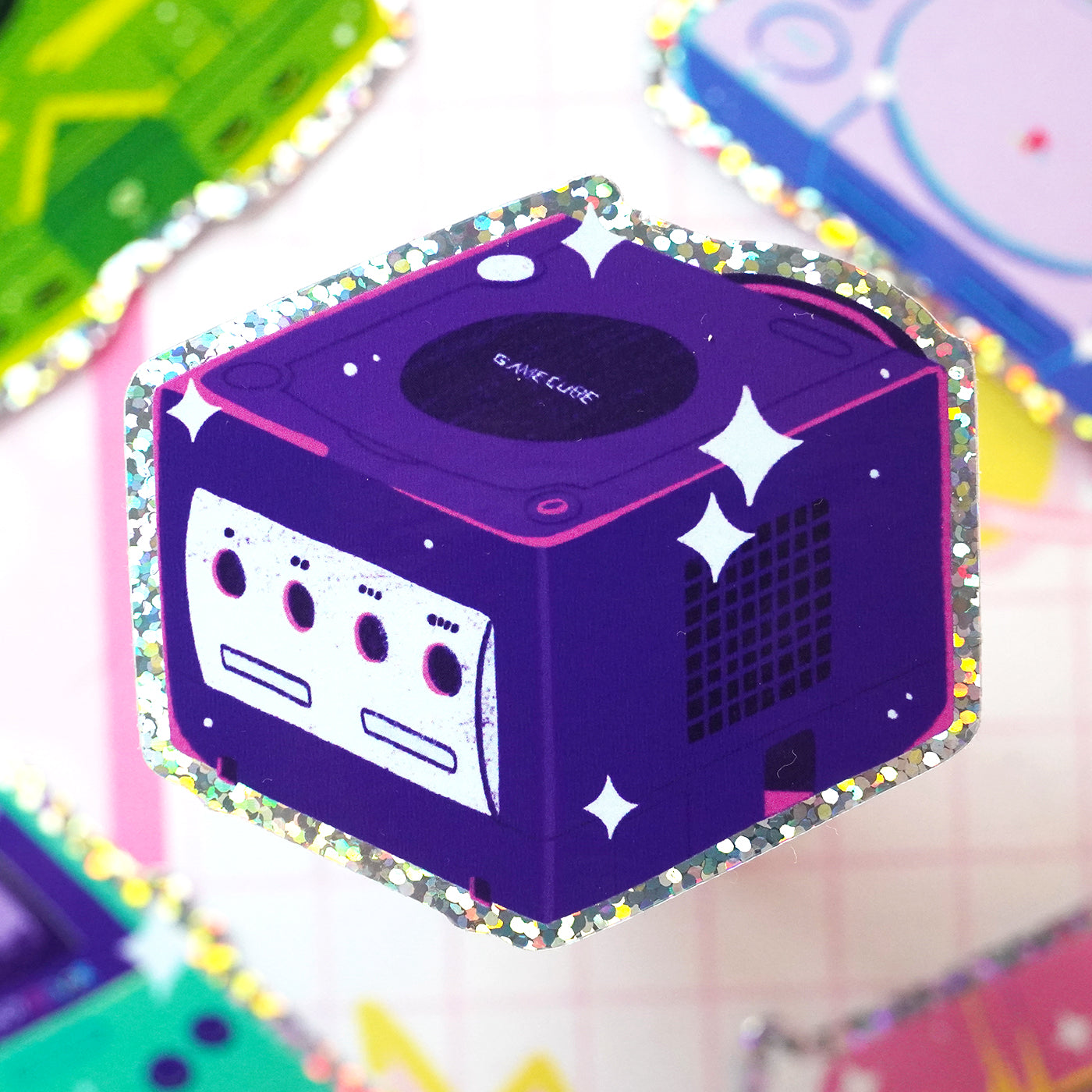 Nostalgic Consoles Glitter Vinyl Stickers