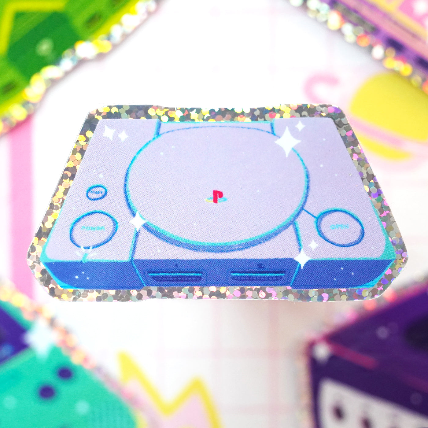 Nostalgic Consoles Glitter Vinyl Stickers