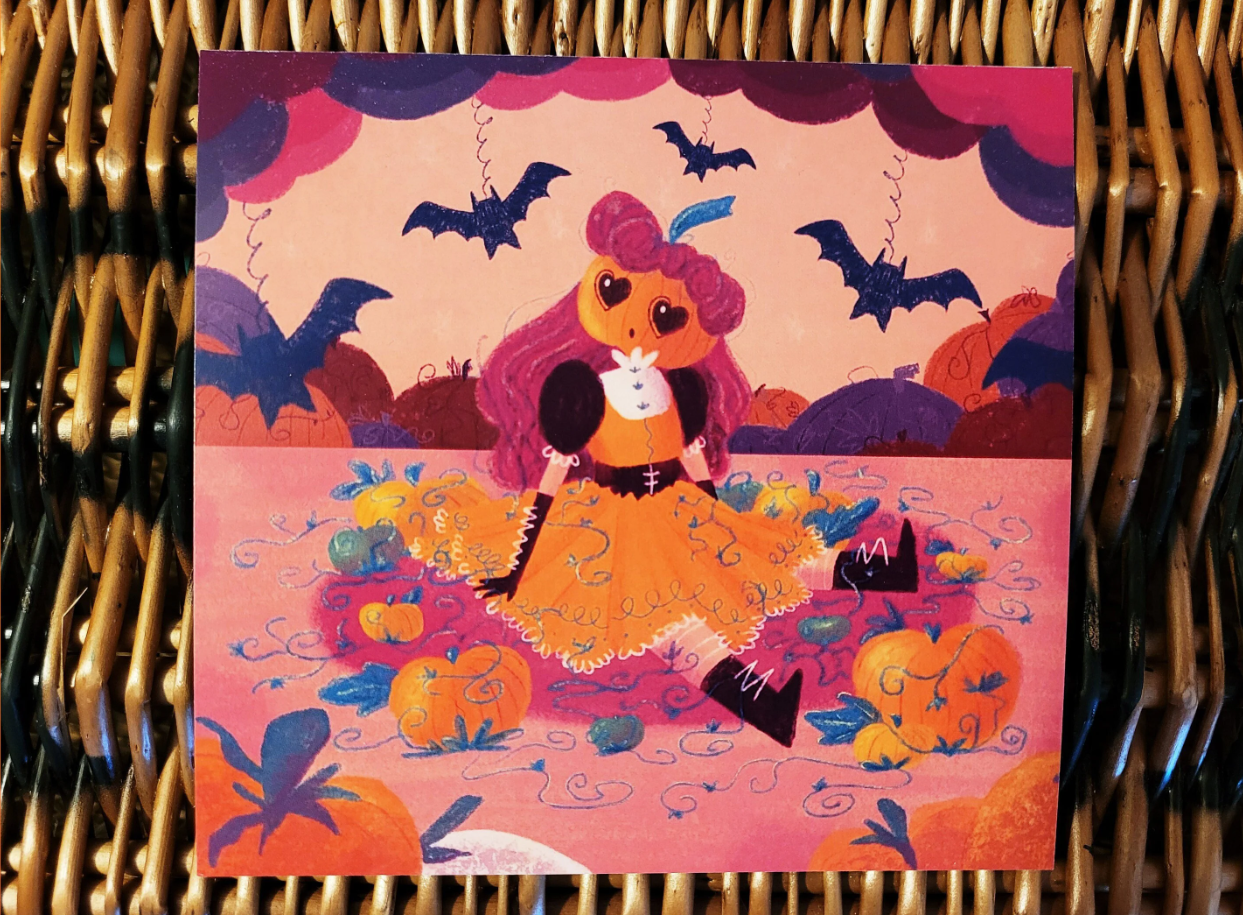 Pom Pumpkin Square Print