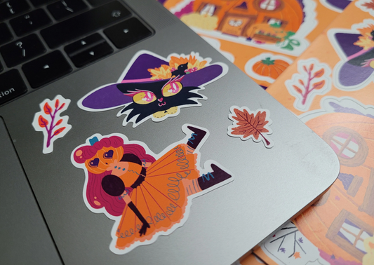 Pom Pumpkin Vinyl Matte Mixed Sticker Pack