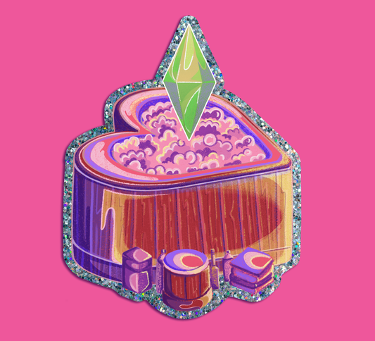 Sims Woohoo Glitter Vinyl Stickers