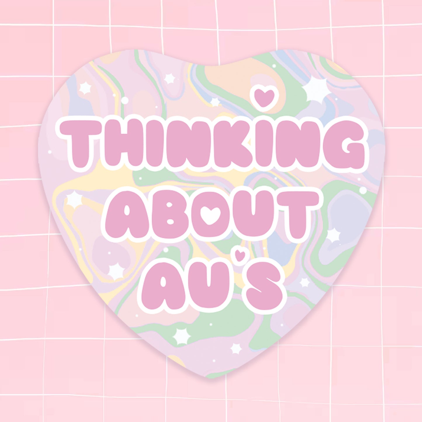 AUs Holographic Heart Badge Pin
