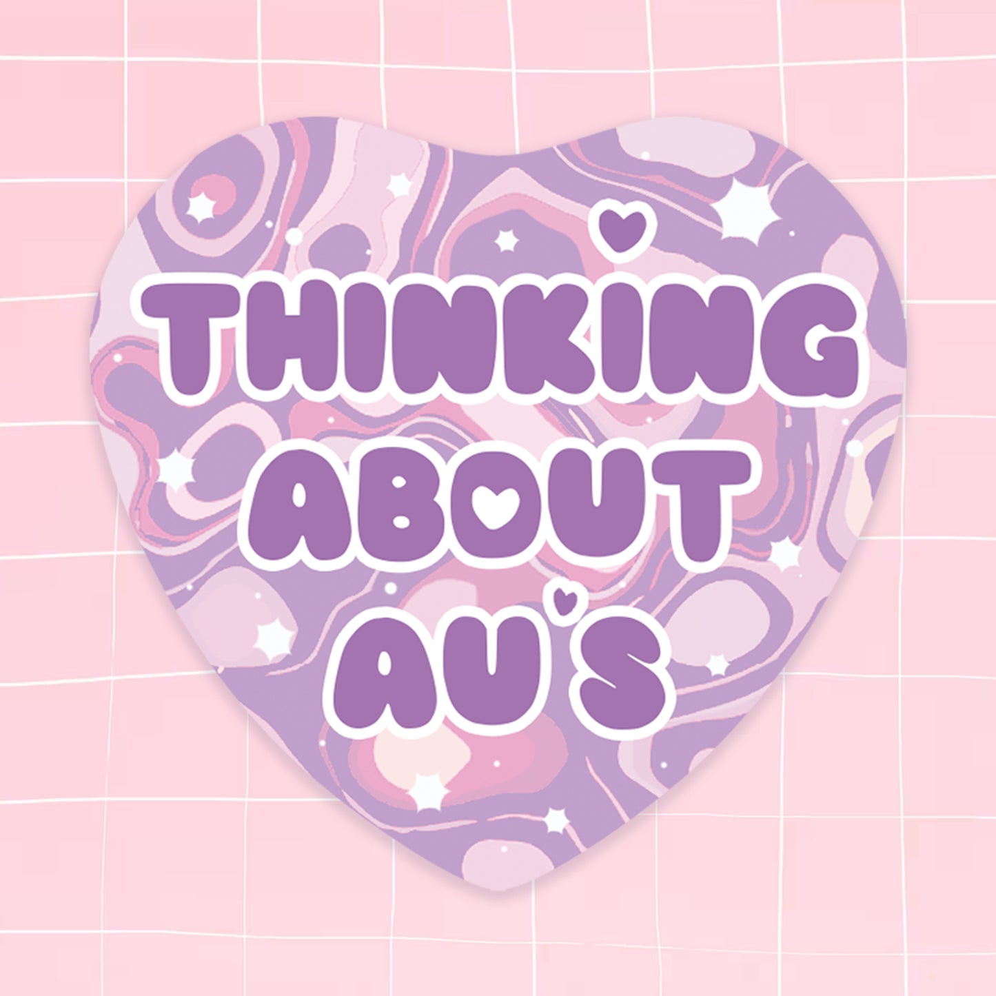 AUs Holographic Heart Badge Pin