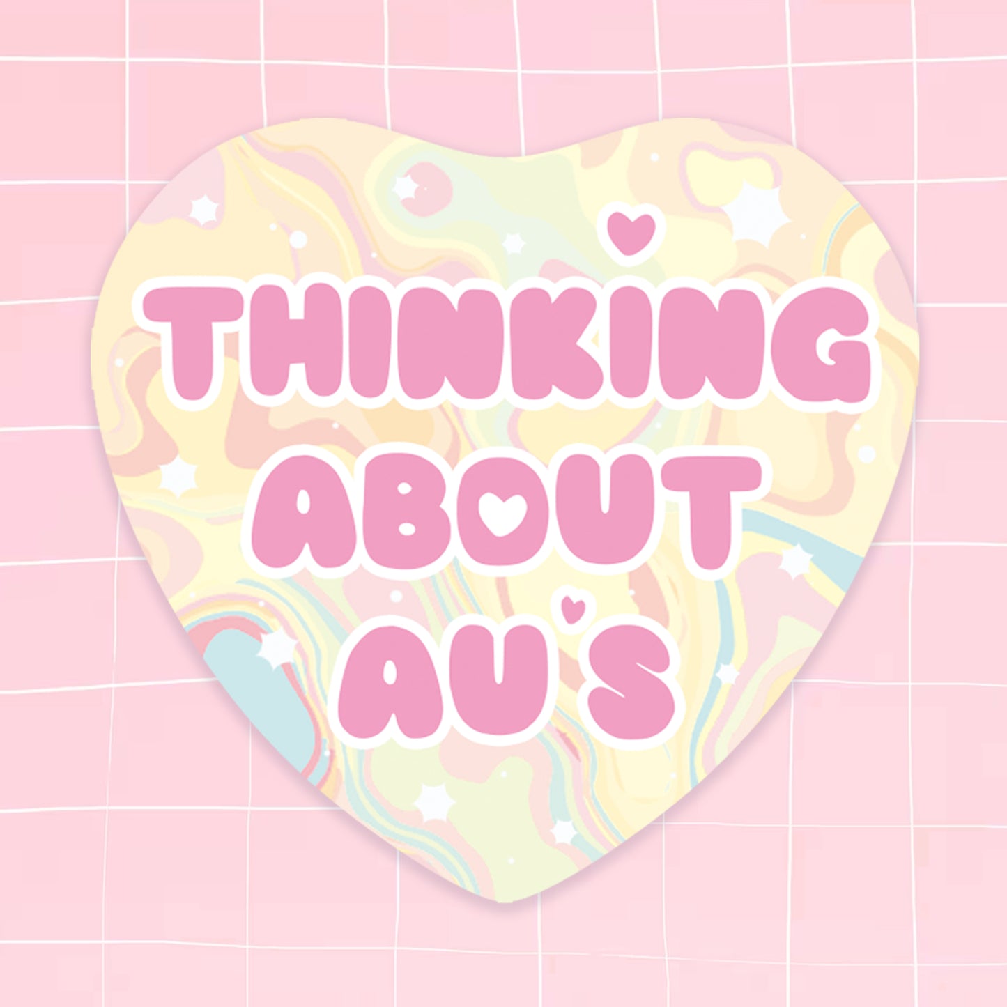AUs Holographic Heart Badge Pin