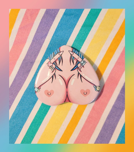Boob Heart Protest Badge