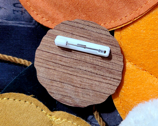 Pumpkin Cat Bean Pie Wooden Pin