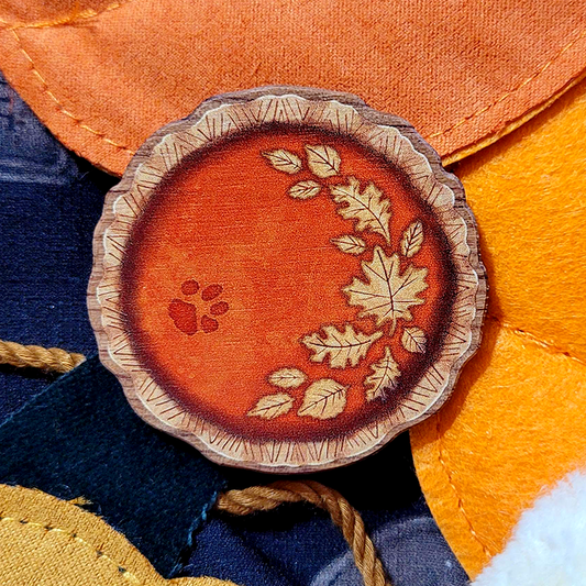 Pumpkin Cat Bean Pie Wooden Pin