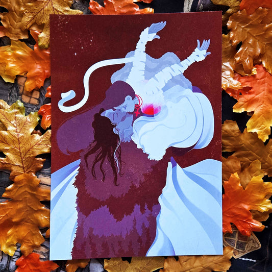 Frankenstein - The Creature and Elizabeth A4 Art Print