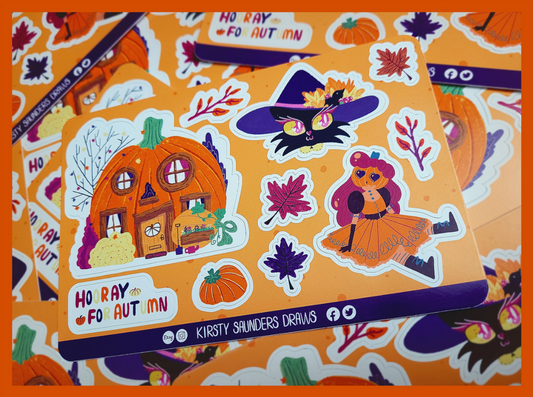 Pom Pumpkin Vinyl Matte Mixed Sticker Pack