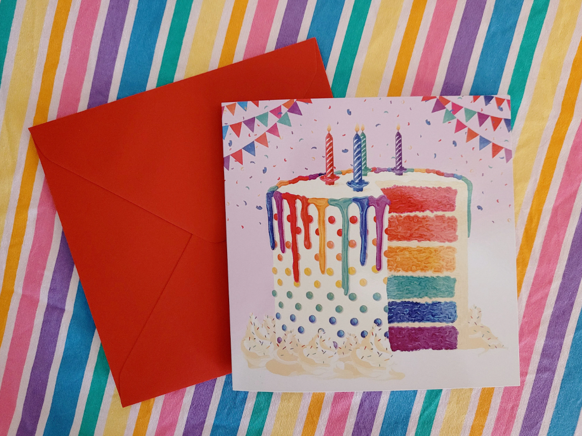 Rainbow Cake Birthday Card