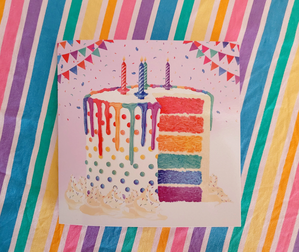 Rainbow Cake Birthday Card