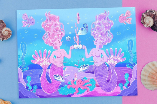 Mermaid Picnic Print