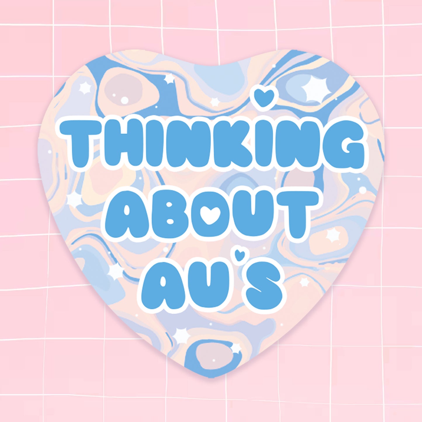 AUs Holographic Heart Badge Pin